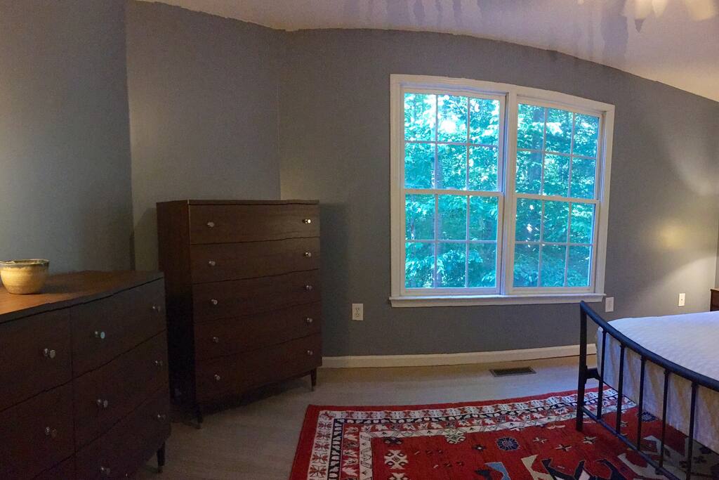Master bedroom with attached bath.