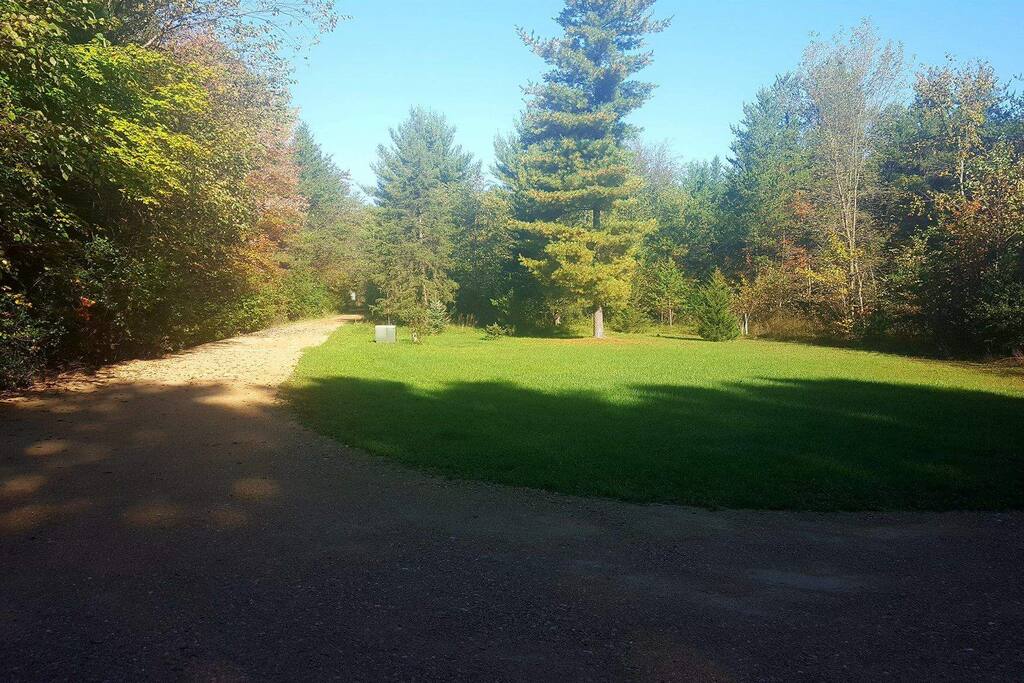 Long private driveway.