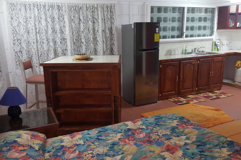 View from the back door, facing towards the kitchen.