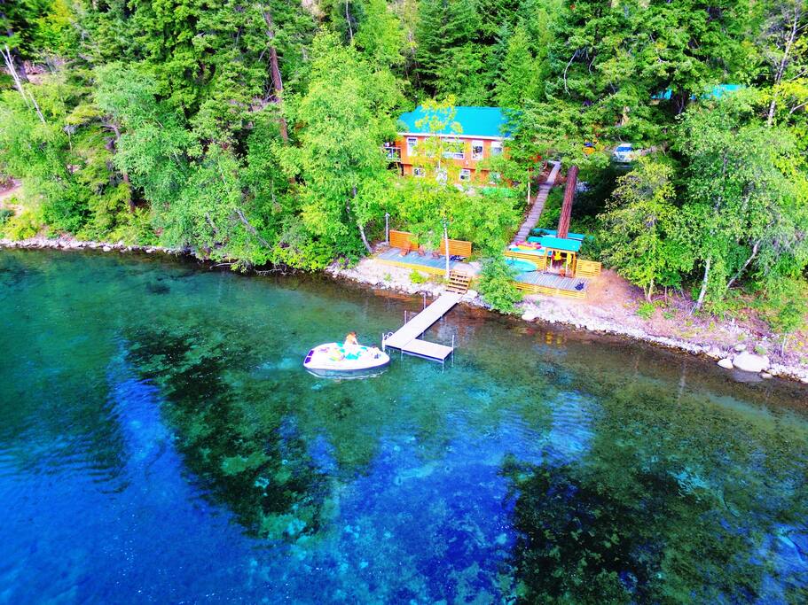 Aerial View of lake cottage