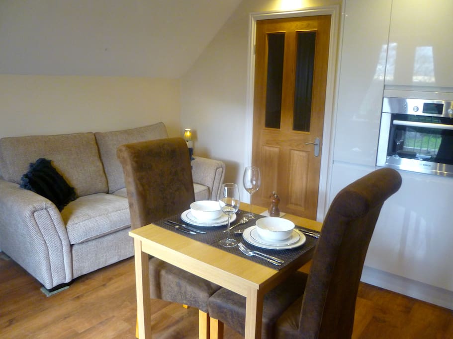 Kitchen and dining room.