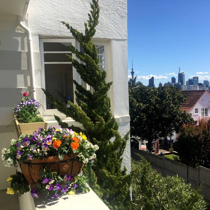 City views from the cherry balcony