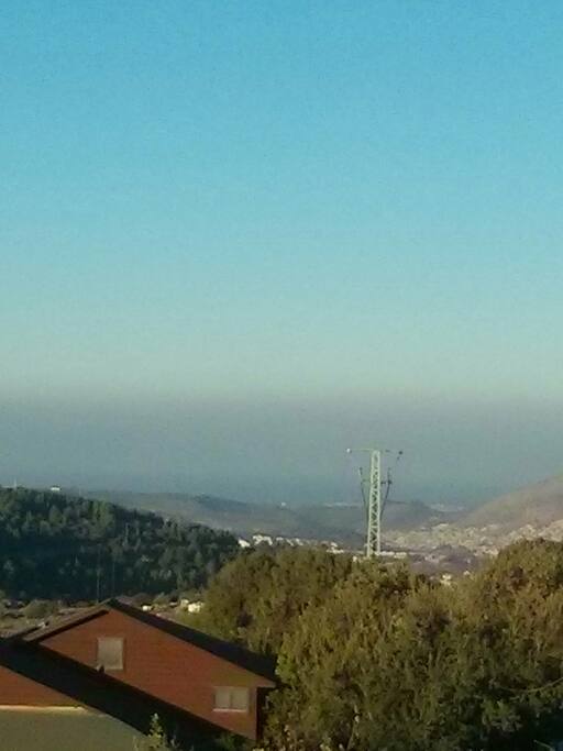 On a clear day you can see from the window
ships at sea