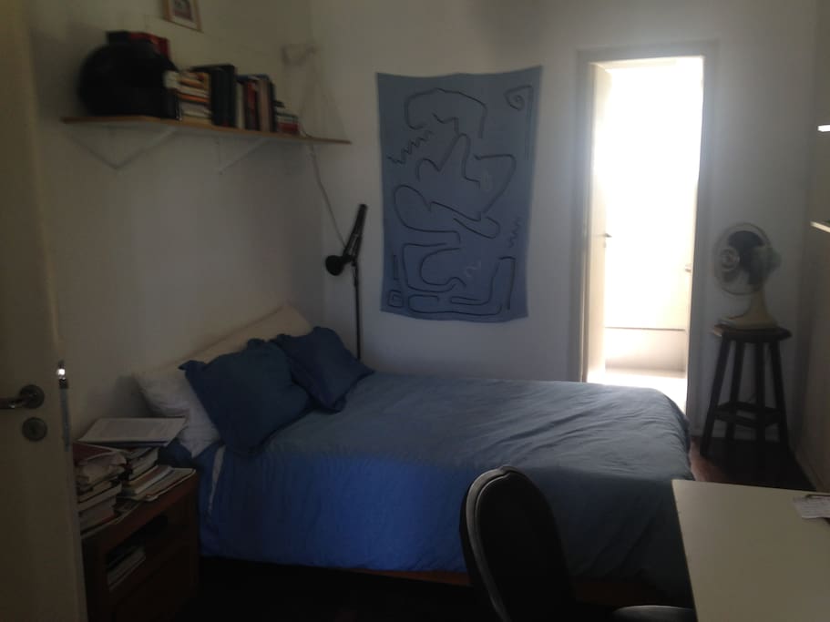 Different view of the room. The brightness is coming from the bathroom.