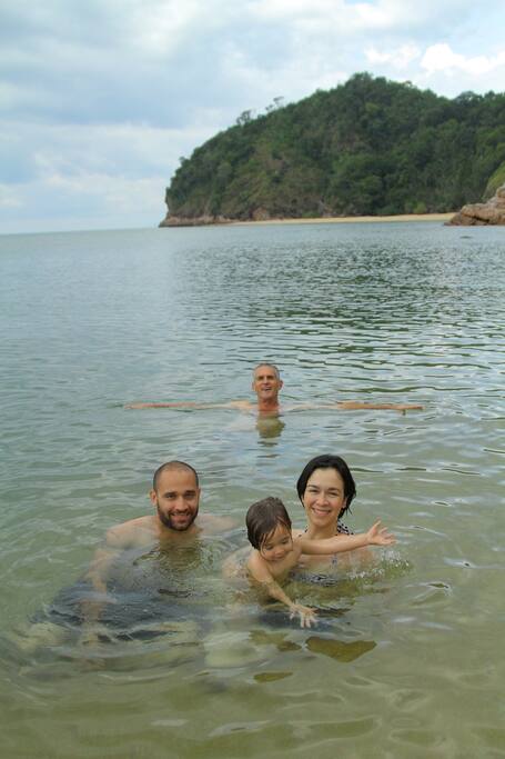 June 2016, guests and their families enjoying Tembila, our secret beach.