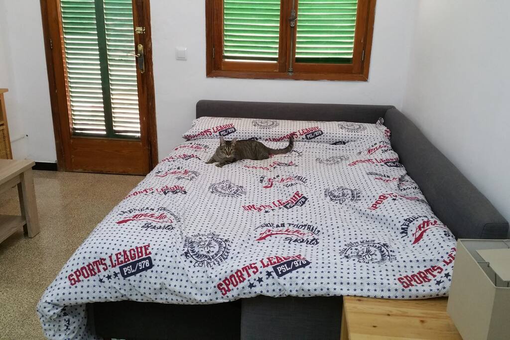 Sofa-Cama doble para los acompañantes. Hasta 2 dultos con comodidad y varios niños sin problemas.