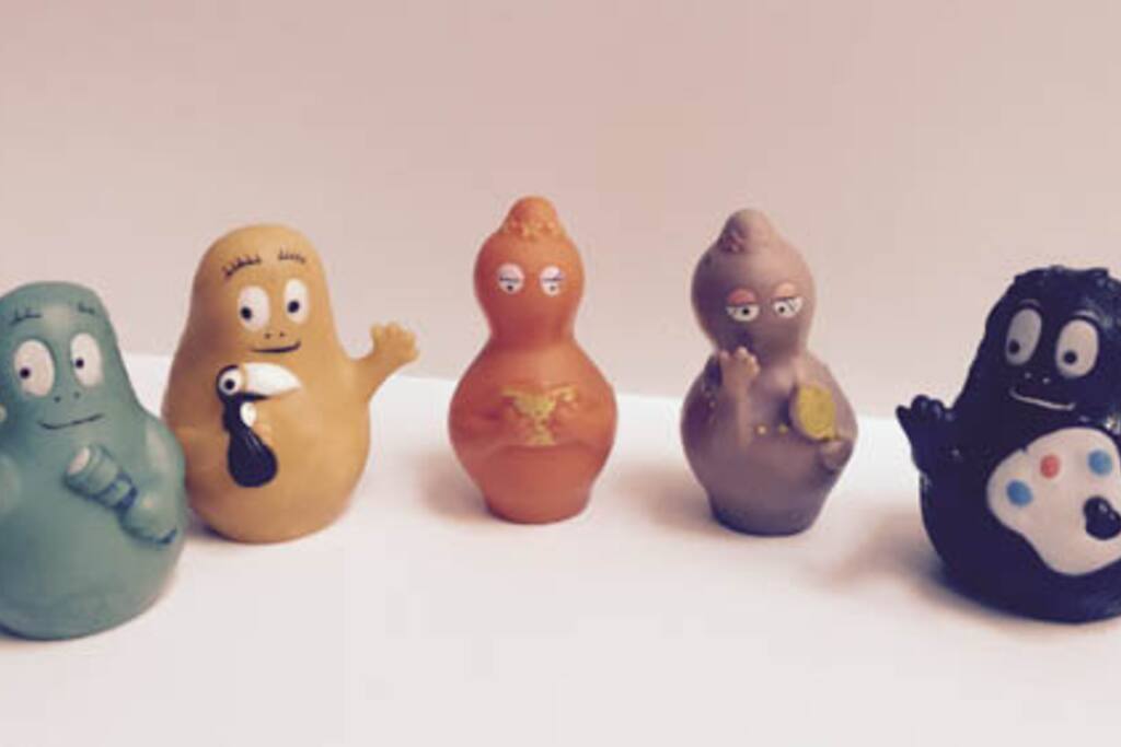 Barbapapa Family in the bathroom