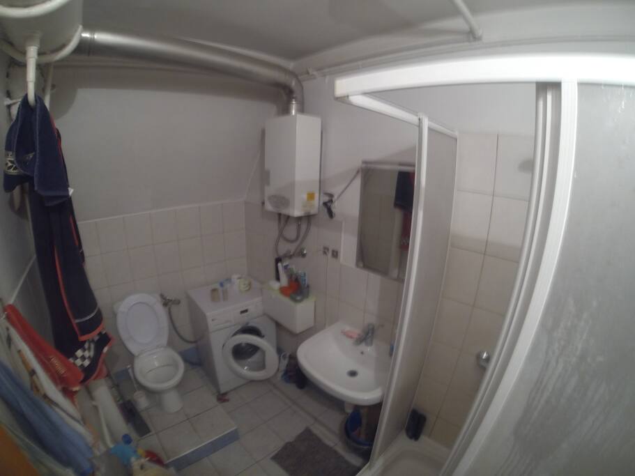 Bathroom with essentials.