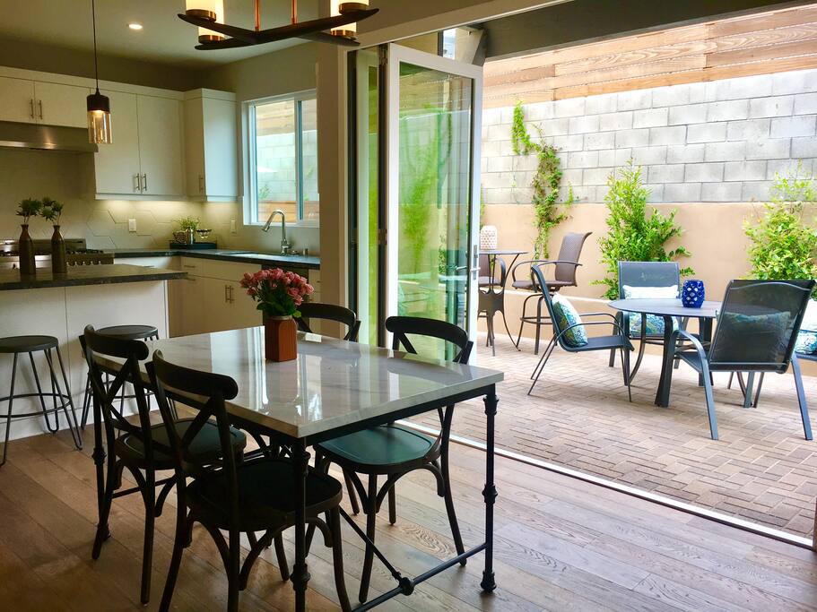 Kitchenette open to patio