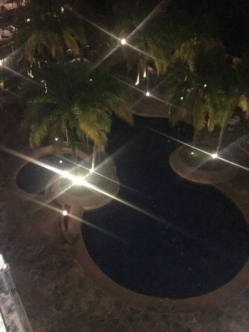 Night view of the pool
