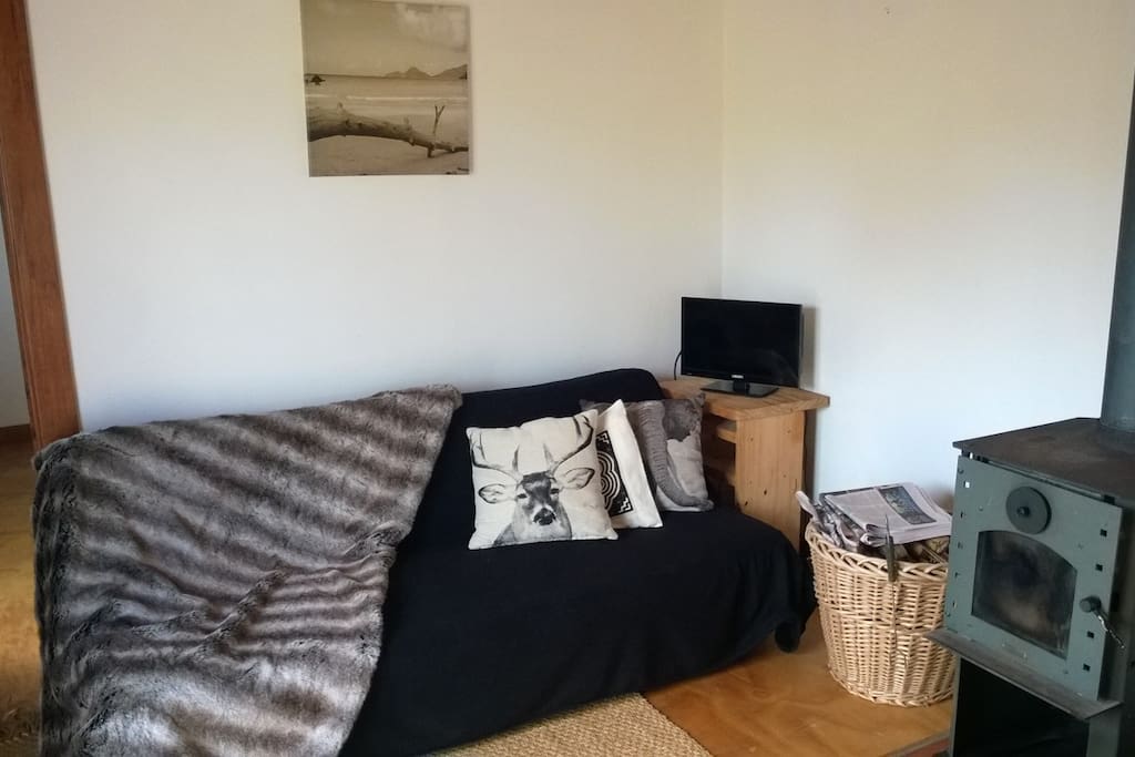 Lounge with wood burner