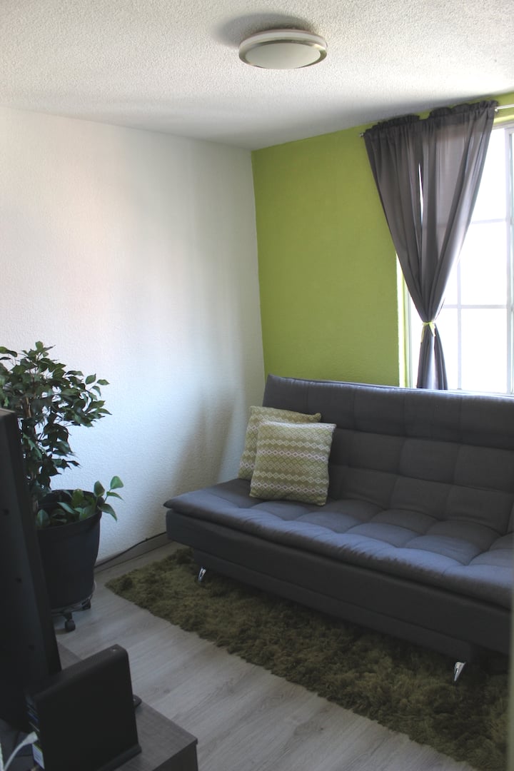 Rozkladacia pohovka v izbe s televízo