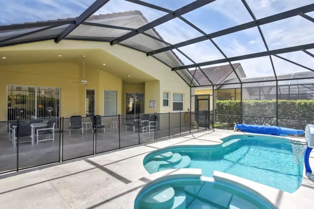 Heated Pool and Spa with Safety Fence
