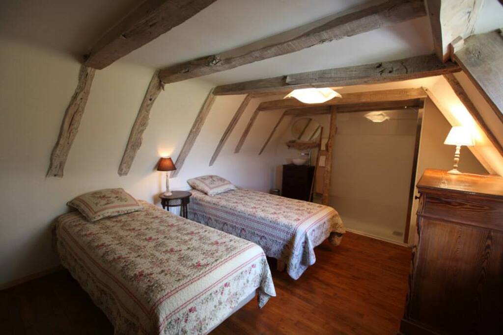 Chambre Redon et sa salle d'eau 17.5 M2 possibilité de rapprocher les lits.
