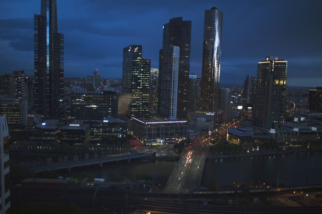 Nigh time view from the apartment
