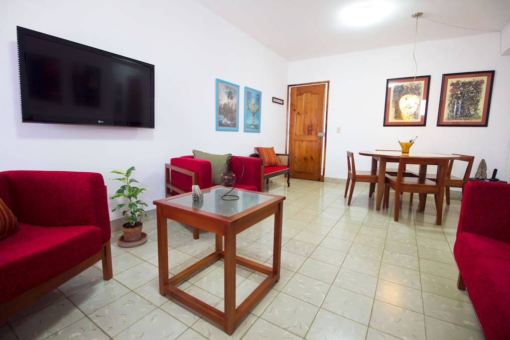 Living room showing TV