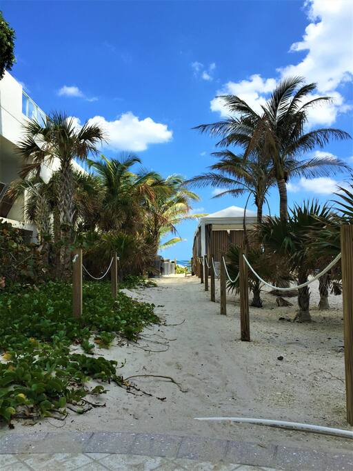 Direct access to the beach from building.