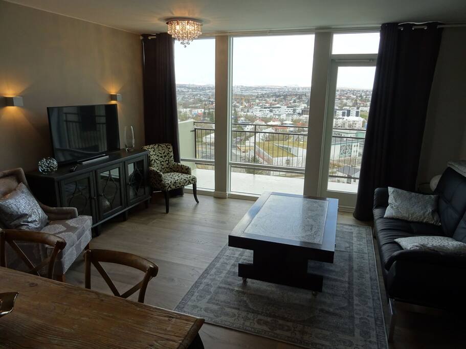 Balcony access and SmartTv in living room