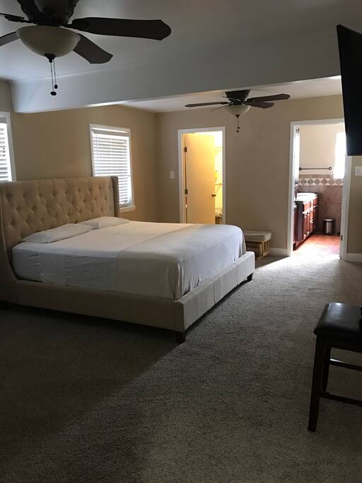 Spacious master bedroom with attached restroom