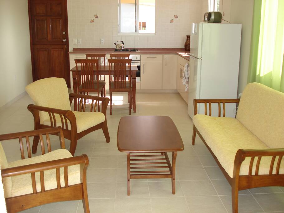 The Living room + open plan kitchen