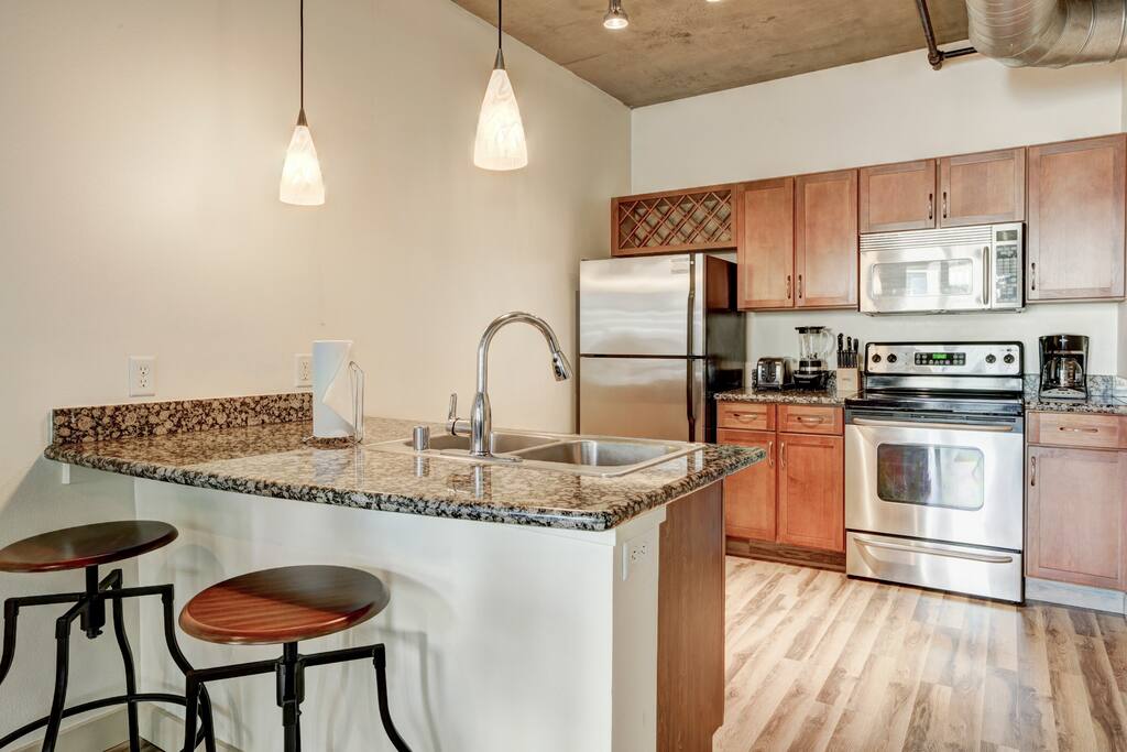Kitchen at Premier Lofts by Stay Alfred