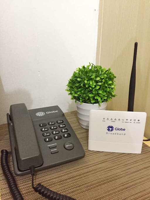 Enjoy going online as the whole unit is serviced by Globe DSL broadband connection.