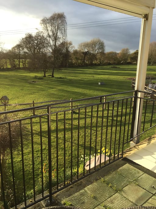 Private balcony with country view