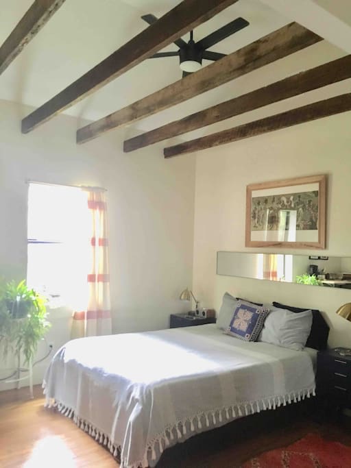 Exposed beams and mirrors...