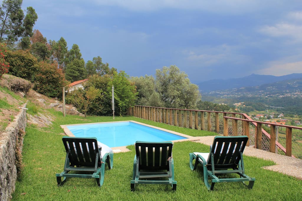 Pool area with an astonishing view over the valley