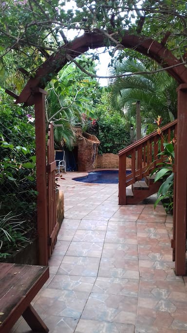 The apartment is part of Roatan Backpackers' Hostel, and includes access to the pool and patio.