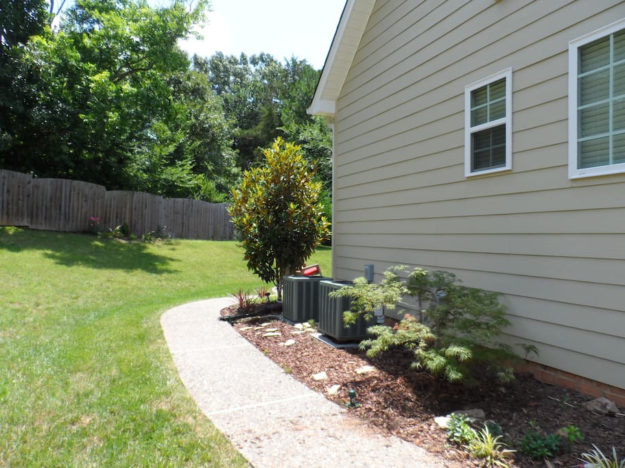 fully fenced, beautiful landscaping