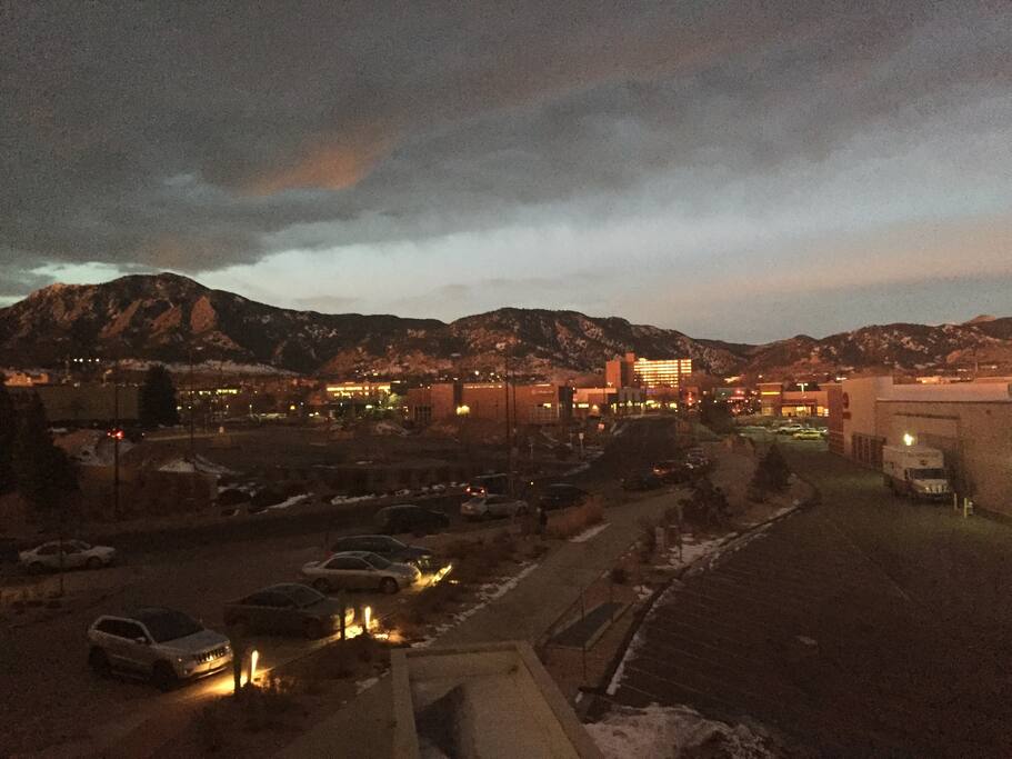Wintry afternoon views from the balcony.