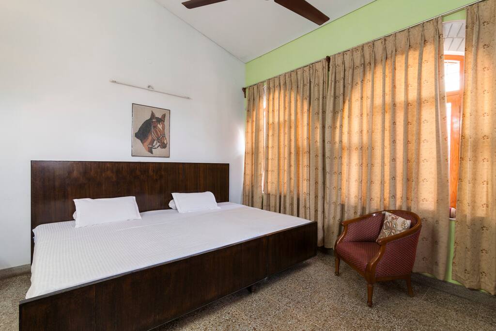We bring to you a spacious, cosy and vintage room, filled with light from all corners. An attached balcony acts as a cherry on the top.