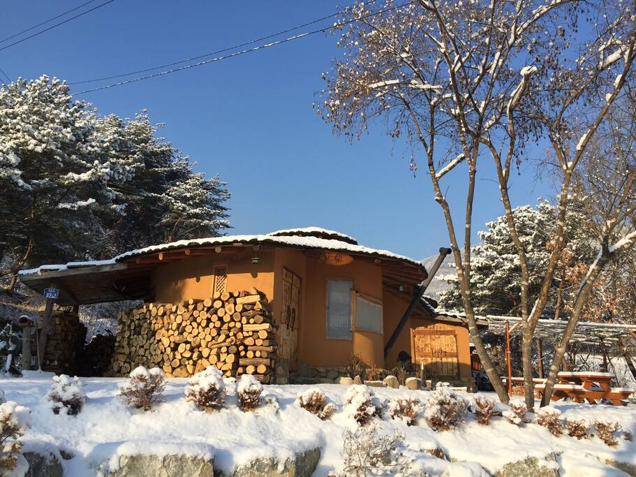 눈이왔어요