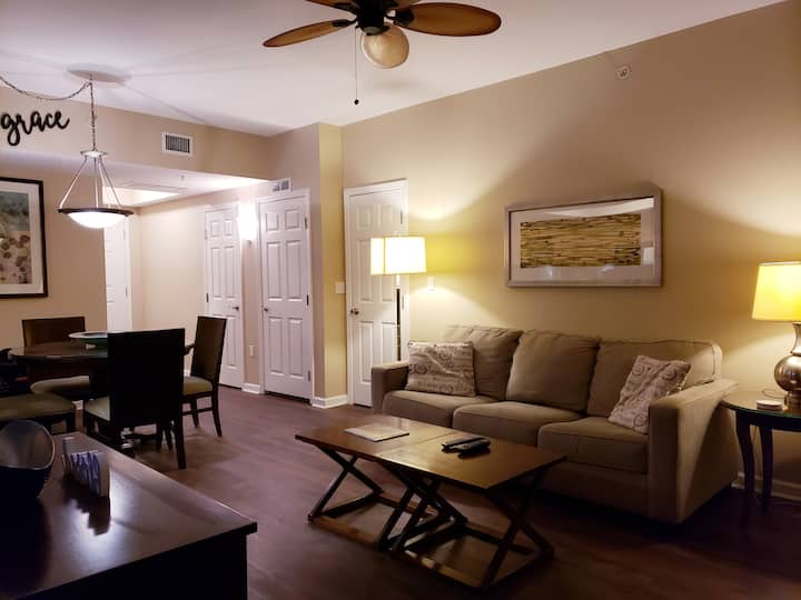 Spacious living area with pull out sofa bed