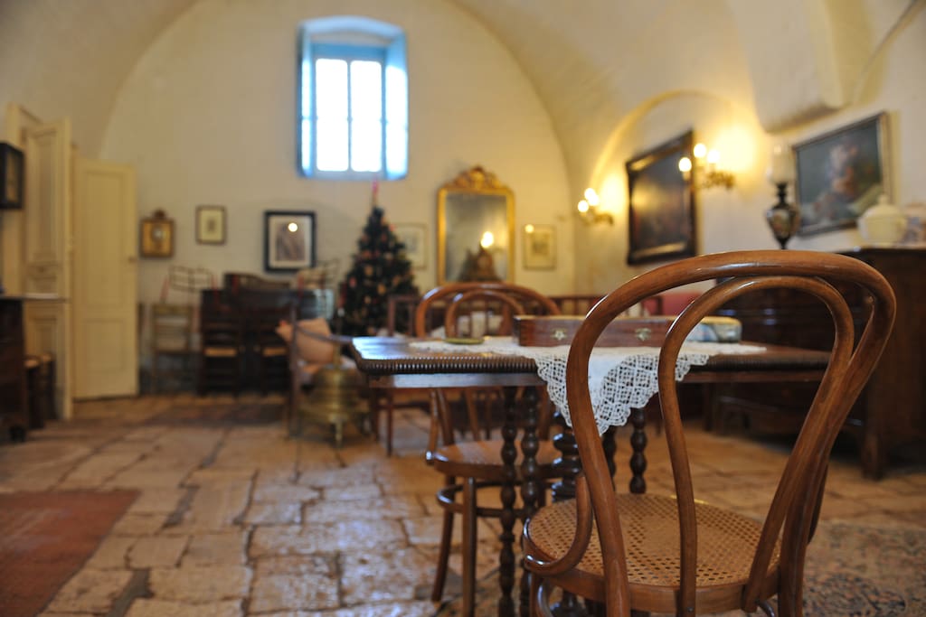 The main living room, once the olive oil mill.
