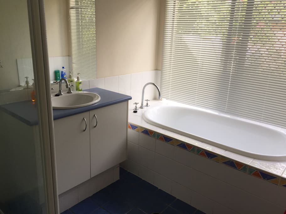 Shower, basin and bath