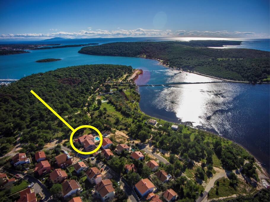 Aerial view of house location