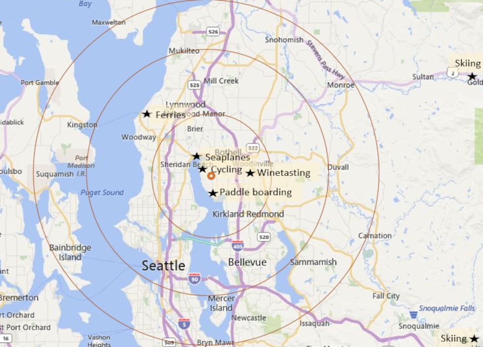 Kenmore is centrally located to all the local attractions