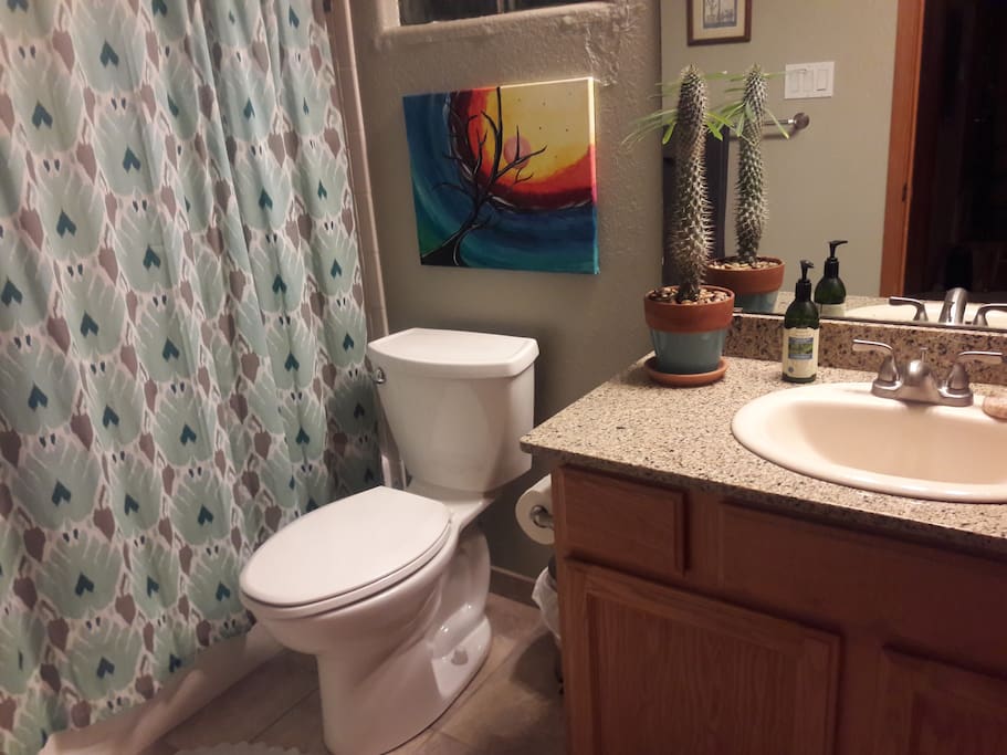 Private bath detached from private guest room