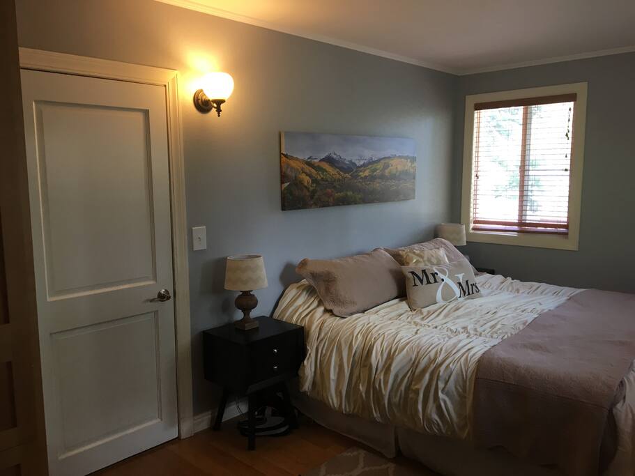 Master bed room with a king.