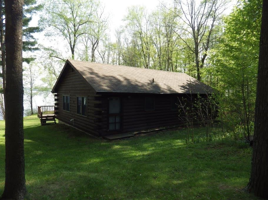 Custom built log cabin on Lake Memphremagog