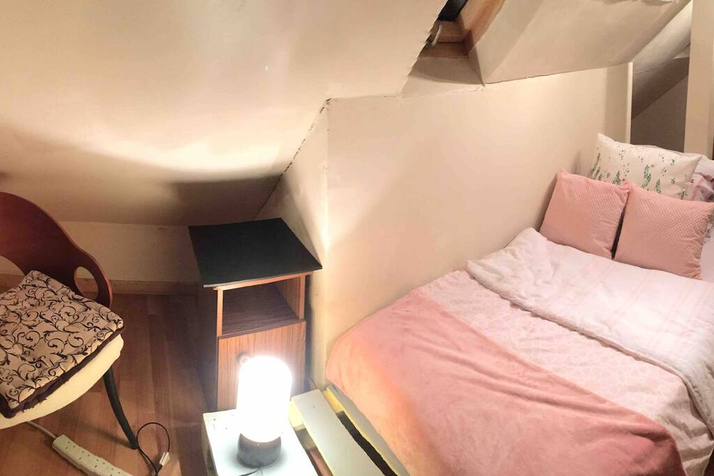 The nook is a loft bedroom with a single futon style bed and orthopaedic matress
