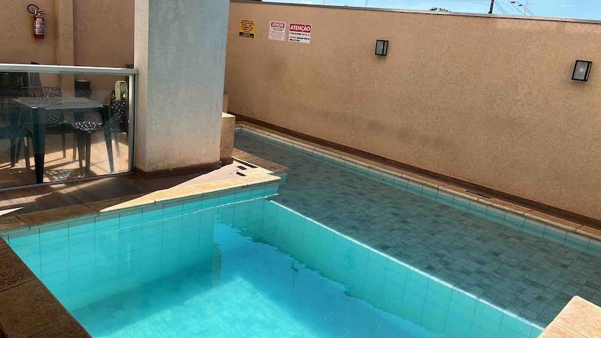 Entire home with 1 bedrooms in Olímpia - flat J em olimpia c/sacada churrasqueira / thermas