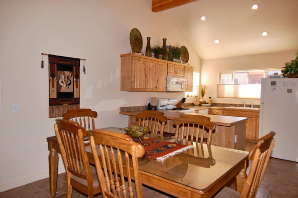 Large family dining area directly off kitchen and living room