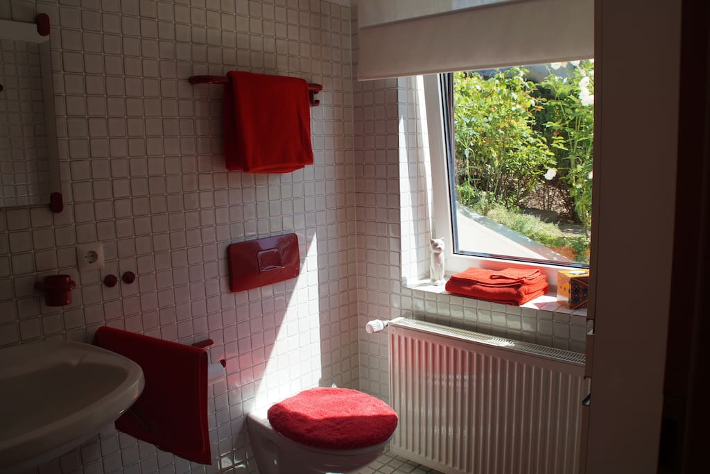 Bad mit Dusche und Fenster