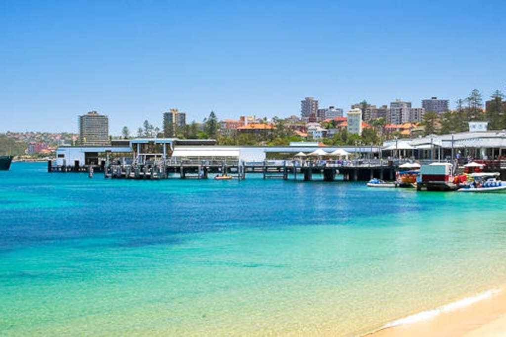 200m to Manly Cove Beach and the Ferry Wharf another 200m up the beach