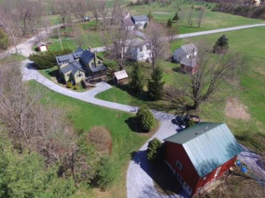 Arial view of the house