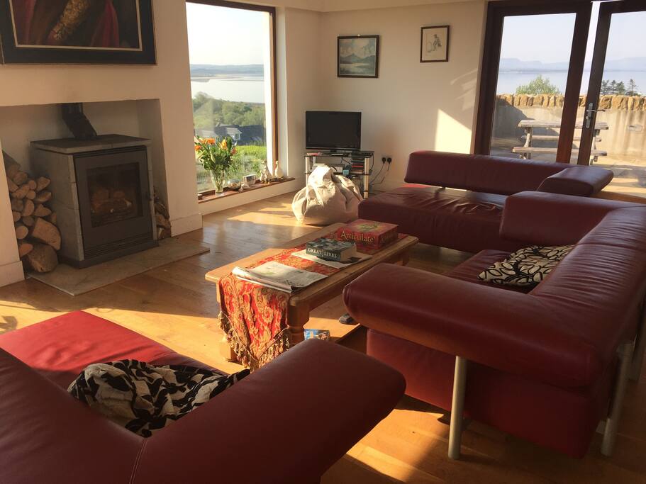 Living room with extensive dvd library