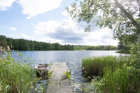 The house by Betsede lake, close to the forest and the sea.